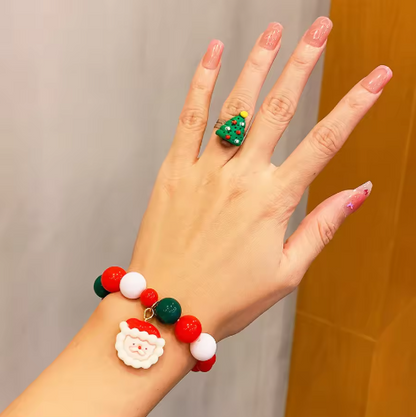 Handmade Christmas Beaded Bracelet Set