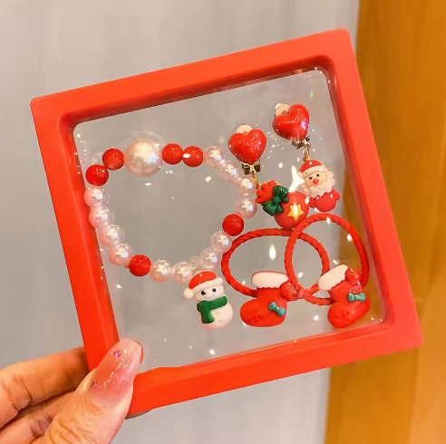 Handmade Christmas Beaded Bracelet Set