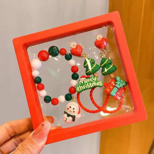 Handmade Christmas Beaded Bracelet Set
