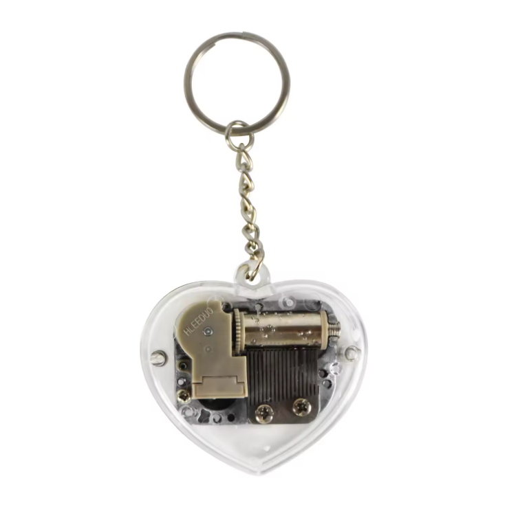 Collar con colgante de caja de música y minillaveo (accesorio de regalo de acrílico)