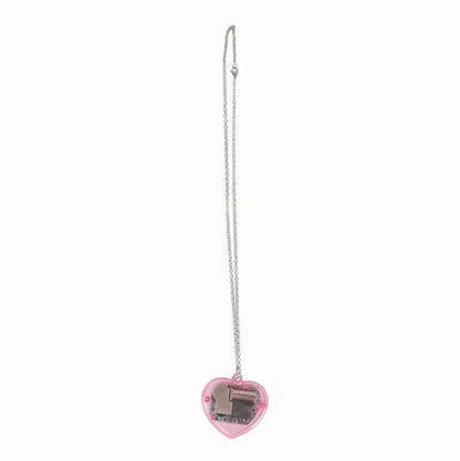 Collar con colgante de caja de música y minillaveo (accesorio de regalo de acrílico)