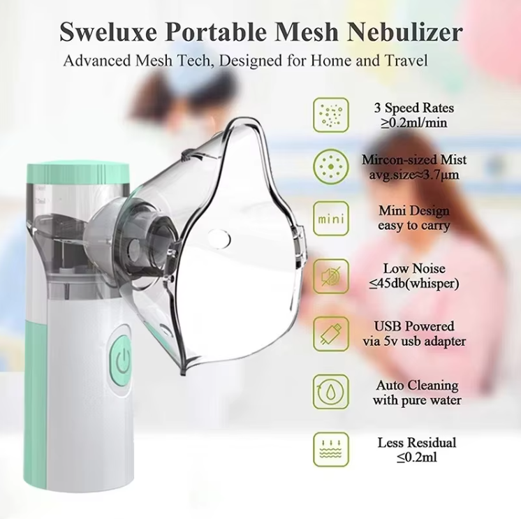 Nebulizador Portátil Mini Mesh – Dispositivo de Inalação Silencioso e de Mão