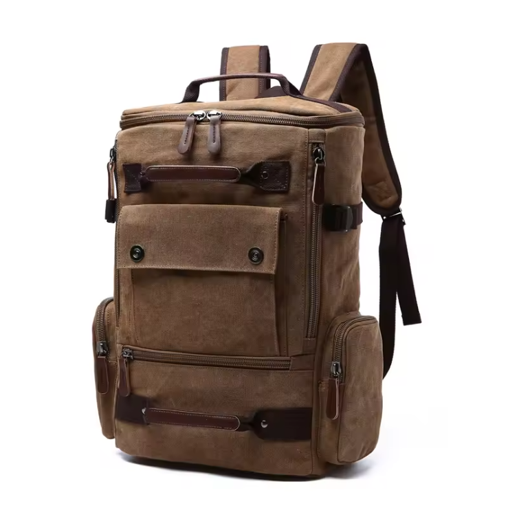 Mochila de lona estilo vintage para la escuela y los viajes