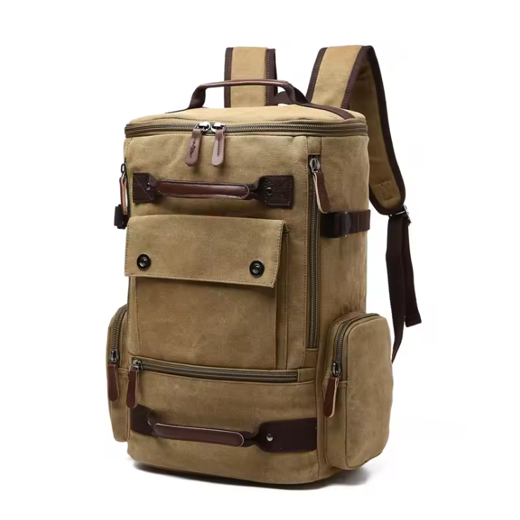 Mochila de lona estilo vintage para la escuela y los viajes