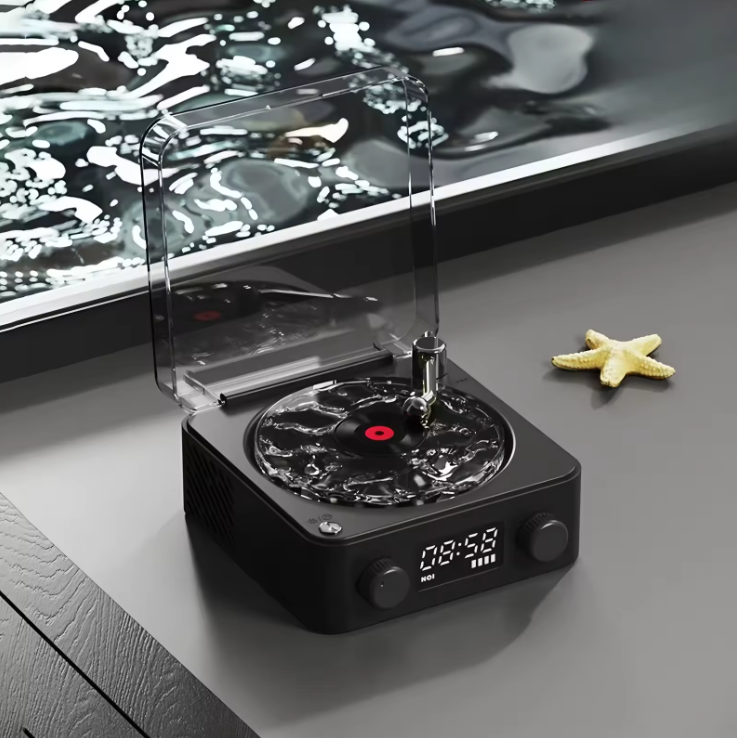 Coluna Portátil de Estilo Retrô com Ruído Branco e Luz RGB