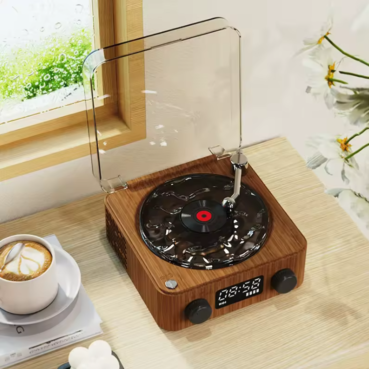 Coluna Portátil de Estilo Retrô com Ruído Branco e Luz RGB
