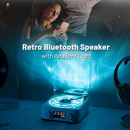 Coluna Portátil de Estilo Retrô com Ruído Branco e Luz RGB