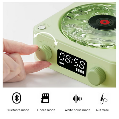 Coluna Portátil de Estilo Retrô com Ruído Branco e Luz RGB