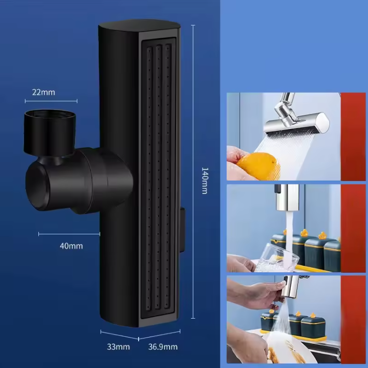 Boquilla de extensión de grifo giratoria universal con aireador a prueba de salpicaduras