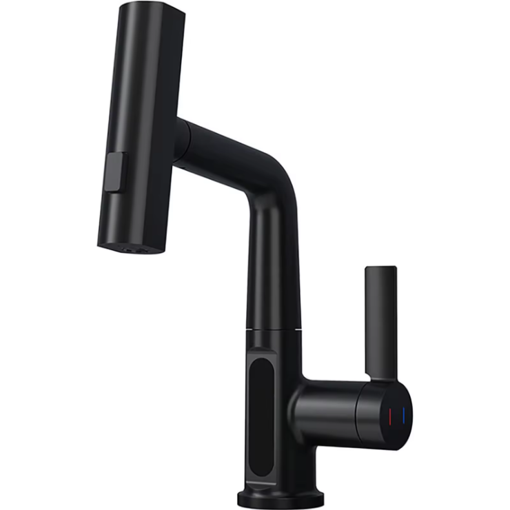 Digital Temperature Display Pull-Out Basin Faucet
