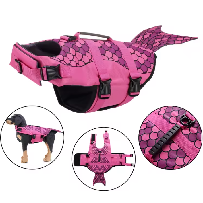 Colete Salva-Vidas Flutuante Refletor Respirável para Animais de Estimação
