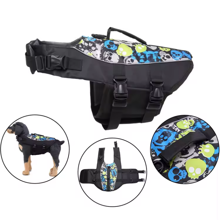 Colete Salva-Vidas Flutuante Refletor Respirável para Animais de Estimação