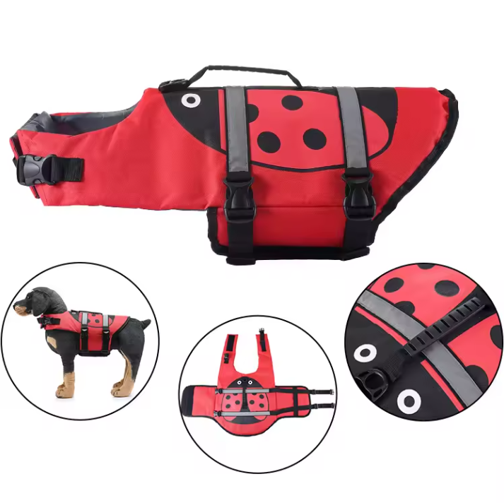 Colete Salva-Vidas Flutuante Refletor Respirável para Animais de Estimação