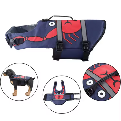 Colete Salva-Vidas Flutuante Refletor Respirável para Animais de Estimação
