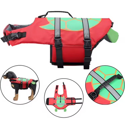 Colete Salva-Vidas Flutuante Refletor Respirável para Animais de Estimação