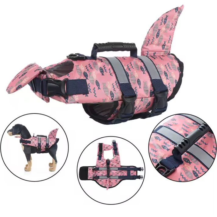 Colete Salva-Vidas Flutuante Refletor Respirável para Animais de Estimação