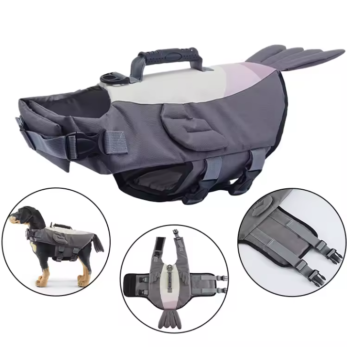 Colete Salva-Vidas Flutuante Refletor Respirável para Animais de Estimação