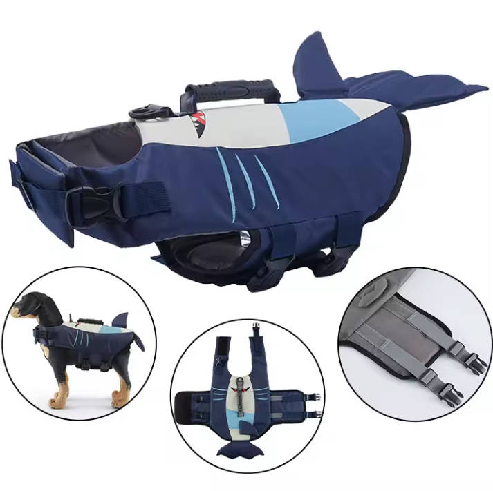 Colete Salva-Vidas Flutuante Refletor Respirável para Animais de Estimação