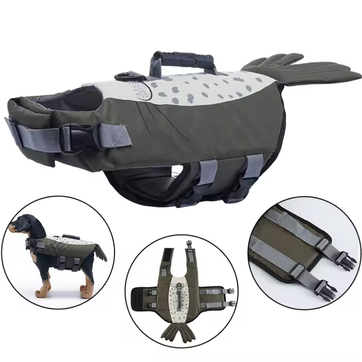Colete Salva-Vidas Flutuante Refletor Respirável para Animais de Estimação