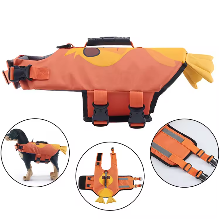 Colete Salva-Vidas Flutuante Refletor Respirável para Animais de Estimação