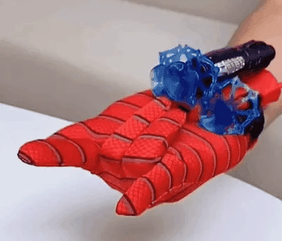 LED Flying Web-Shooter Toy for Kids with Interactive Wall Launcher