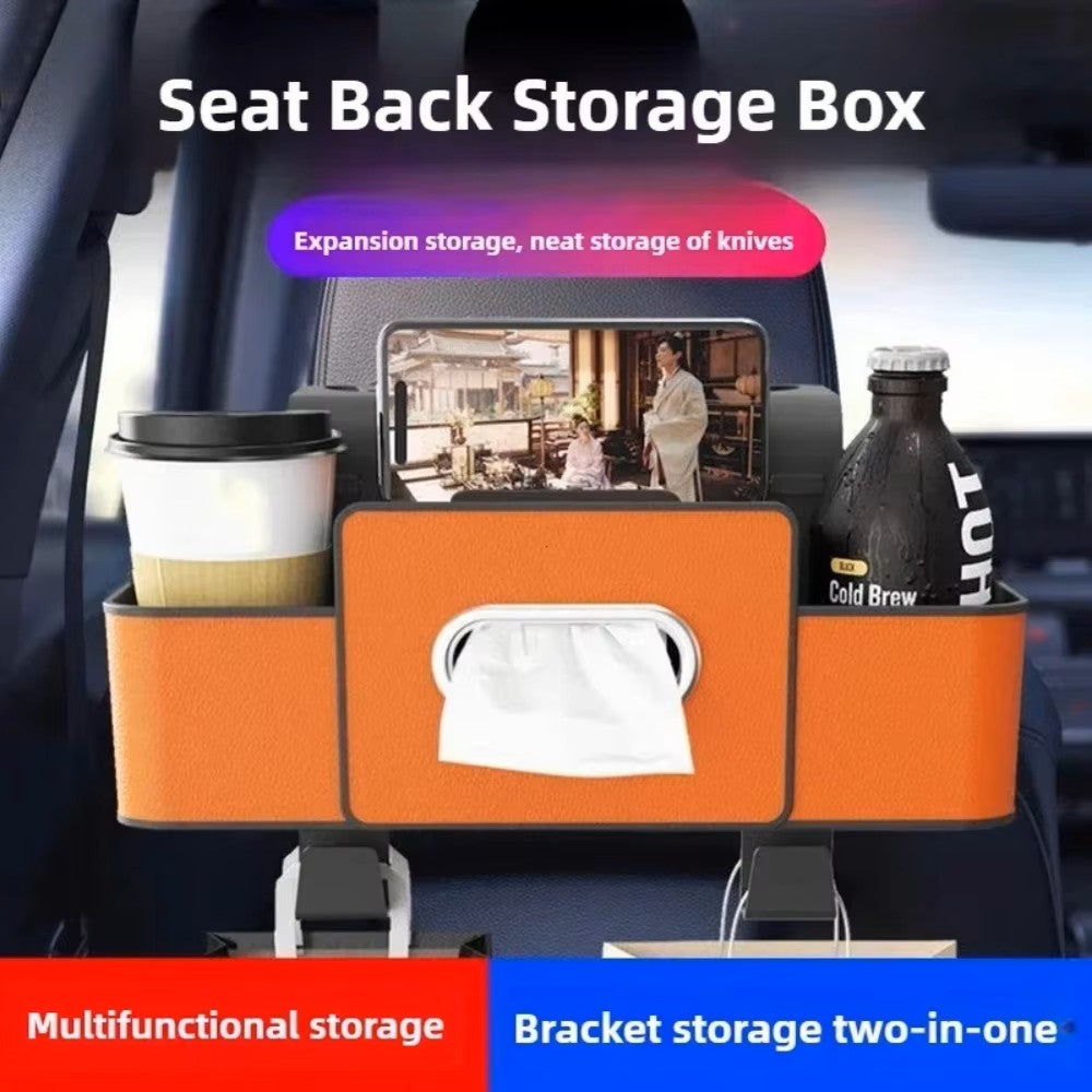 Multifunctional Car Backseat Organizer – Portable Travel Accessory with Integrated Cup Holder & Phone Support