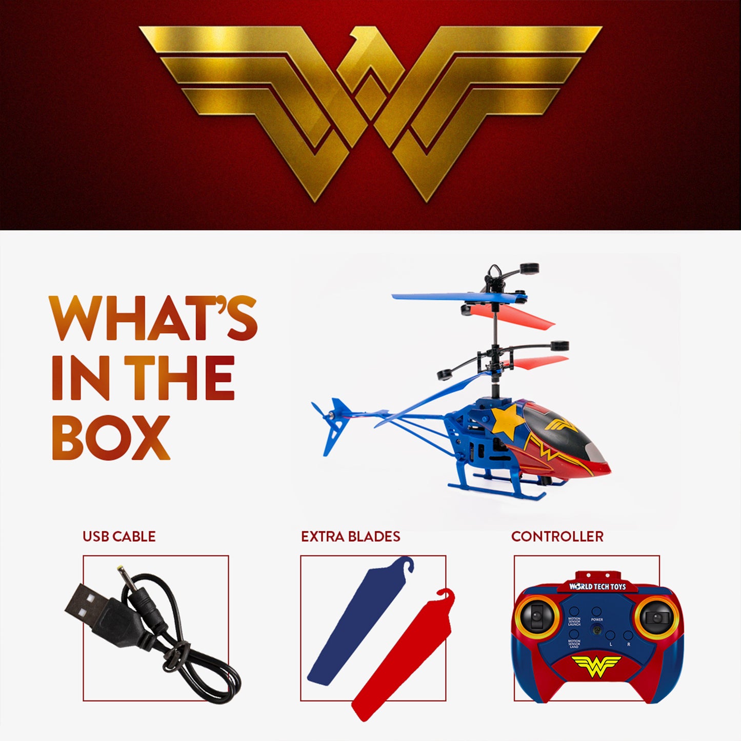 Helicópteros RC Infrarrojos de 2 Canales de DC Superheroes – Batman, Superman y Wonder Woman