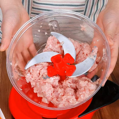 Manual Garlic Chopper & Vegetable Cutter - Multifunction Hand-Powered Food Processor & Meat Grinder - Onion, Chili & Ginger Slicer Masher