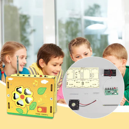 Kit Mini Rádio DIY Educacional para Crianças - Conjunto de Construção para Experiências Científicas STEM
