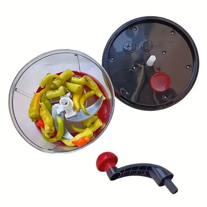 Manual Garlic Chopper & Vegetable Cutter - Multifunction Hand-Powered Food Processor & Meat Grinder - Onion, Chili & Ginger Slicer Masher