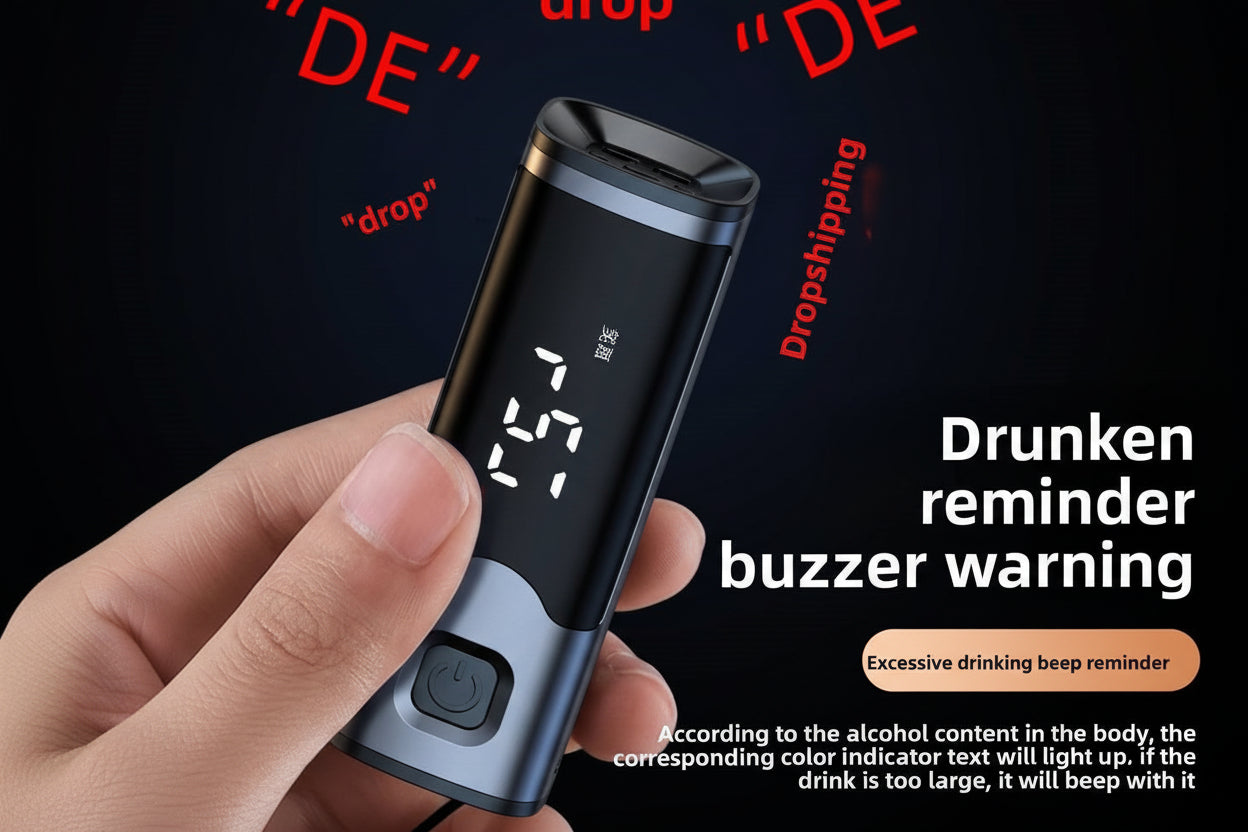 Alcoholímetro portátil de alta precisión sin contacto: alcoholímetro digital profesional con pantalla LCD, recargable e higiénico