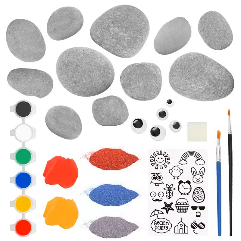DIY Stone Painting Kit for Kids – Creative Rock Art Pebbles Set with Waterproof Paints – Educational Arts & Crafts Activity for Boys and Girls Ages 4-12