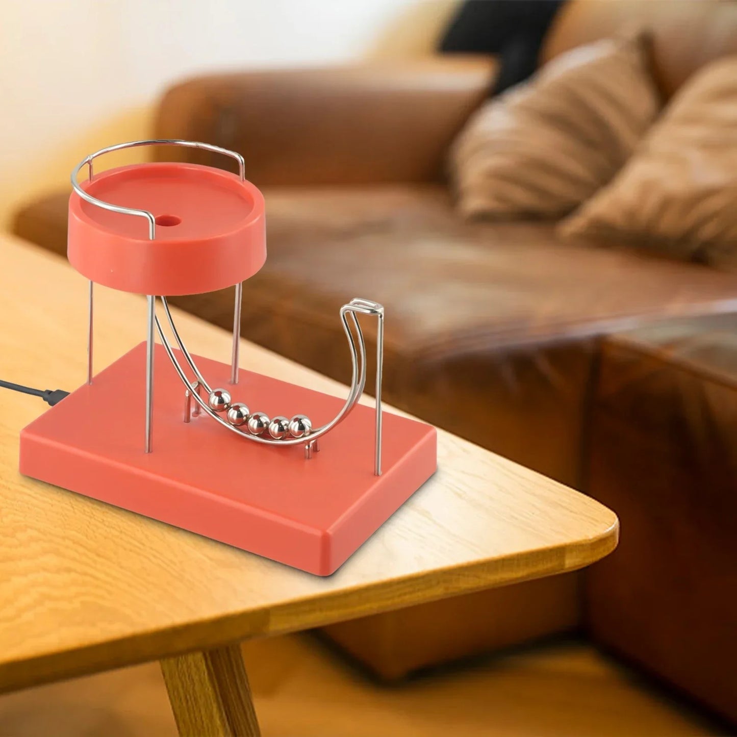 Kinetic Science Art Sculpture - Perpetual Motion Machine Desk Toy for Stress Relief, Office & Home Decor - Physics Science Gift