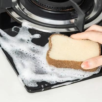 Juego de estropajos con forma de tostada - Esponjas de limpieza suaves y absorbentes con forma de rebanada de pan para platos y ollas