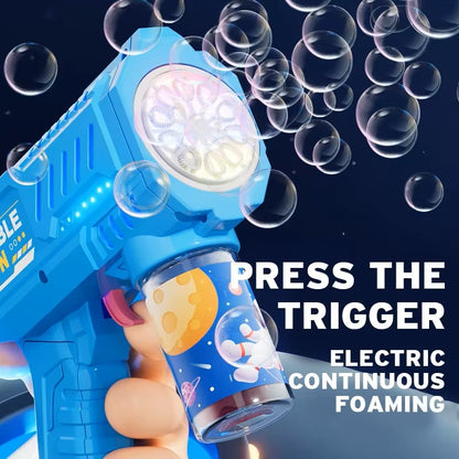 Máquina de Bolhas Automática com Luzes LED – Brinquedo de Bolhas sem Pilhas para Crianças