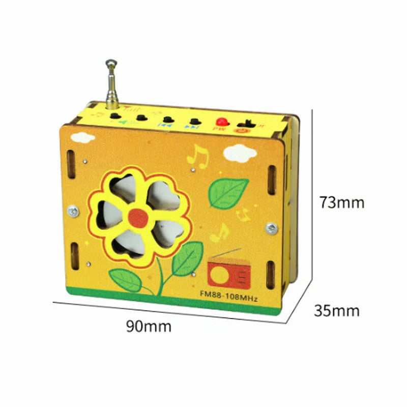 Kit Mini Rádio DIY Educacional para Crianças - Conjunto de Construção para Experiências Científicas STEM