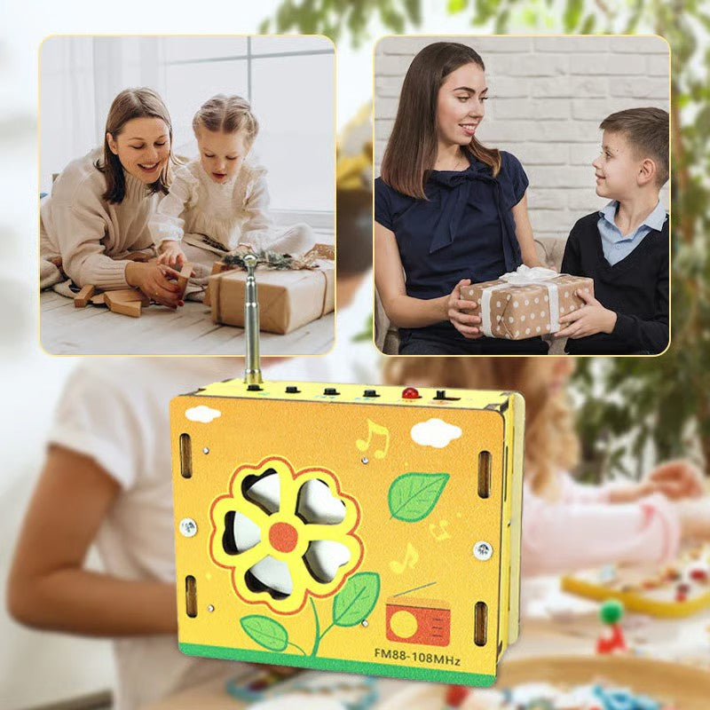 Kit Mini Rádio DIY Educacional para Crianças - Conjunto de Construção para Experiências Científicas STEM