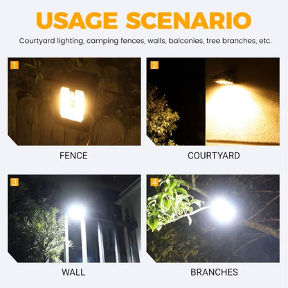 Luz solar de seguridad exterior con clip – Lámpara LED impermeable con sensor de movimiento