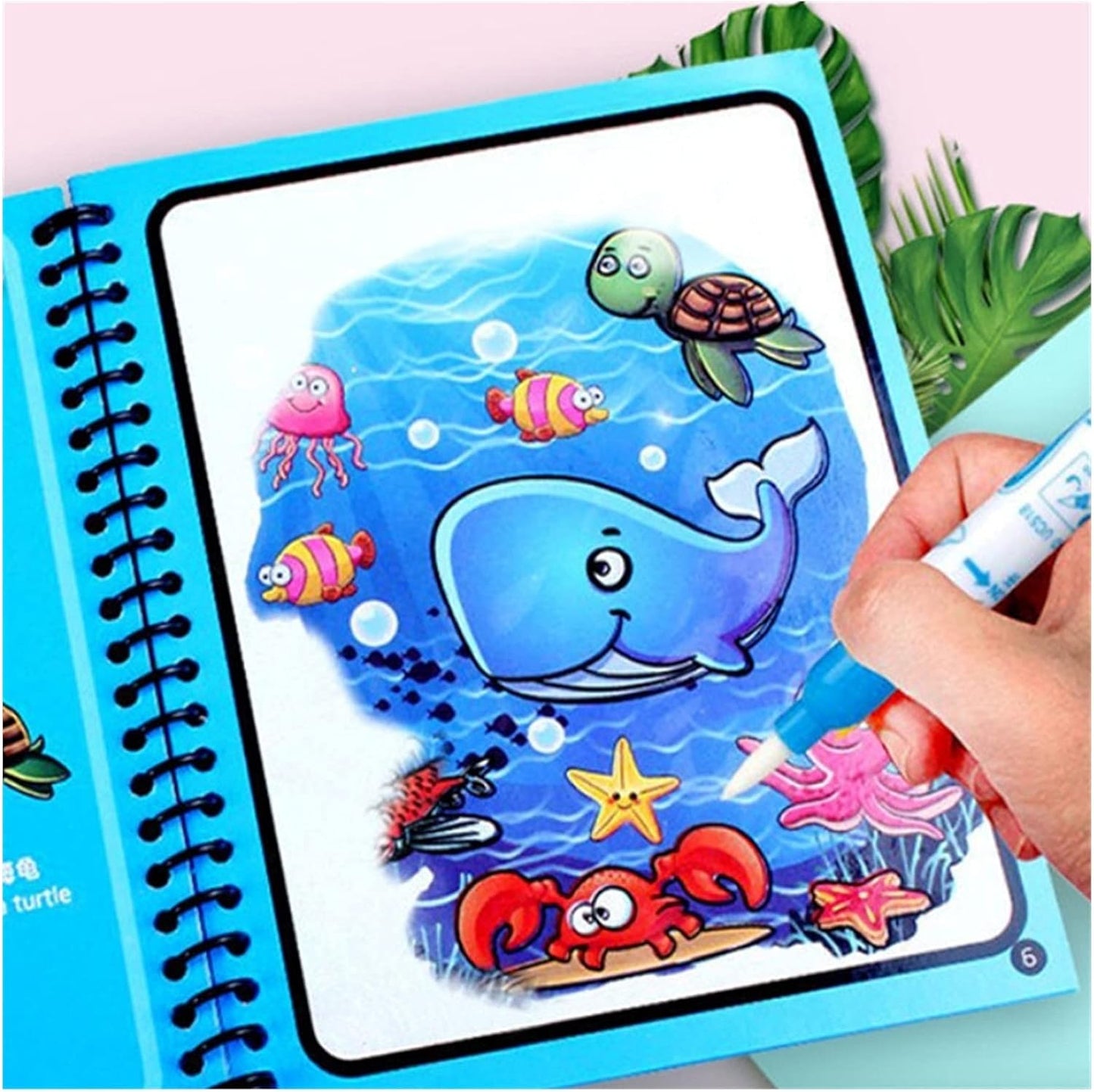Livro de Desenho Mágico Montessori com Água – Atividade Sensorial de Colorir Reutilizável
