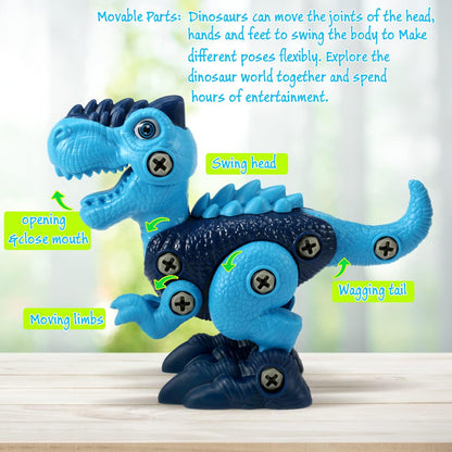 Conjunto de Construção Dinossauro Desmontável – Brinquedo de Construção STEM com Berbequim Elétrico