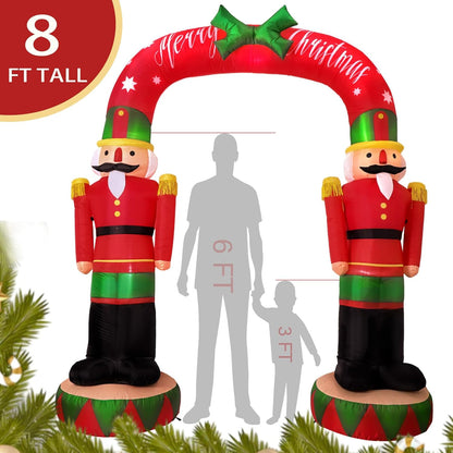 Arco Insuflável Quebra-Nozes de 2,4 metros – Decoração Gigante de Natal para Entrada Exterior