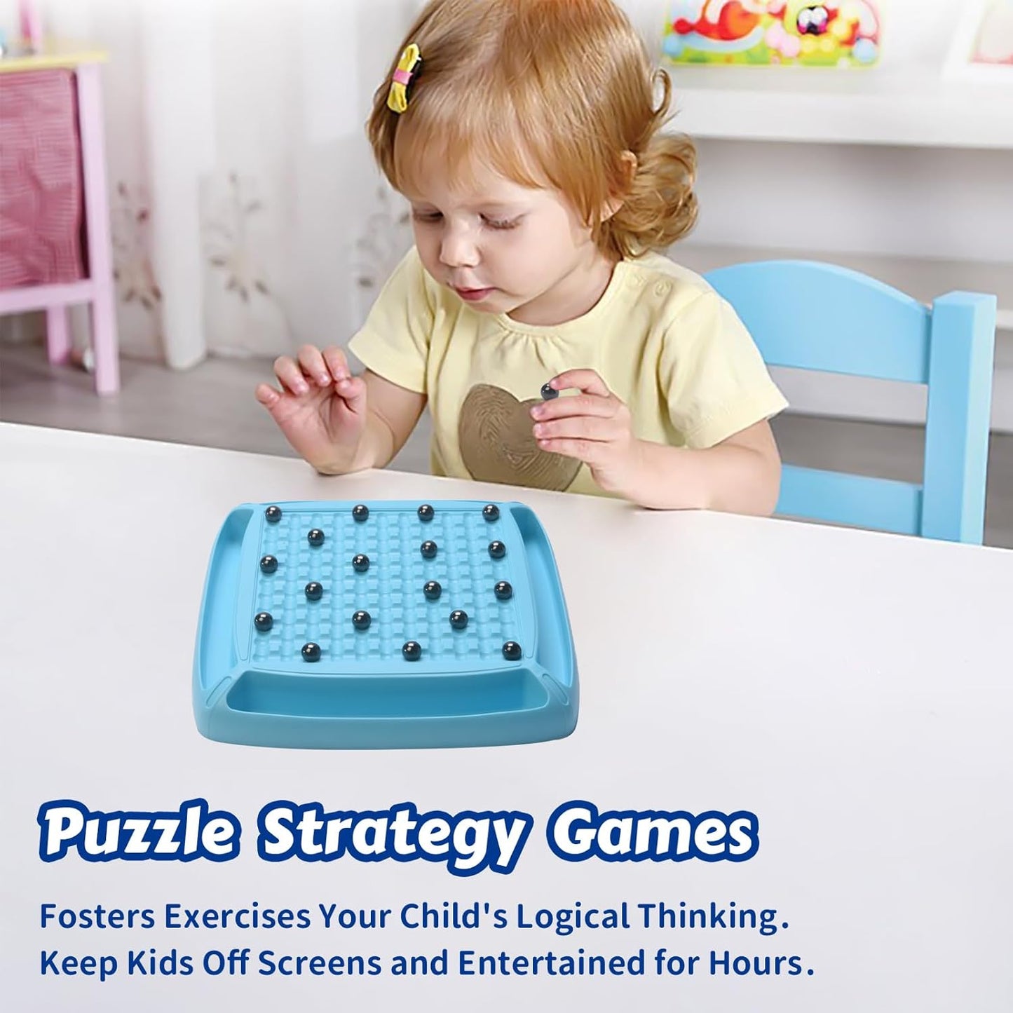 Divertido juego de mesa de ajedrez magnético familiar – 40 piedras magnéticas – Juego de mesa educativo para niños y adultos