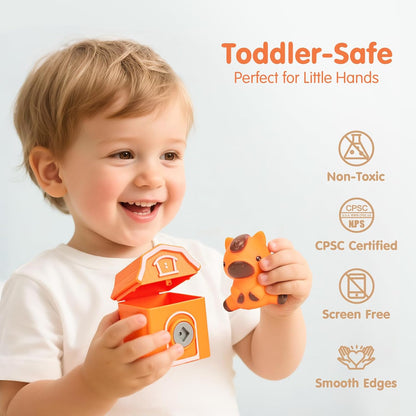 Comboio de Brinquedo Montessori para Crianças Pequenas – Brinquedo Educativo para Contar, Combinar e Separar com Animais da Quinta