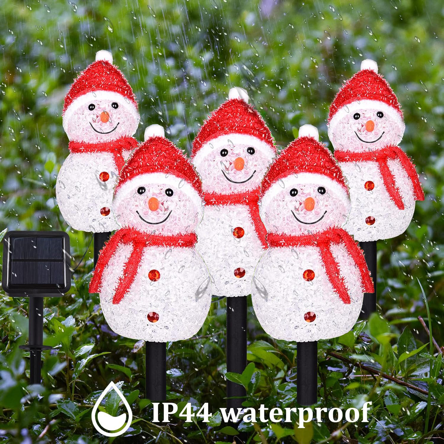 Luzes Solares de Caminho para Jardim Boneco de Neve – Decoração de Natal Exterior