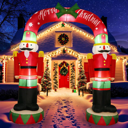 Arco Insuflável Quebra-Nozes de 2,4 metros – Decoração Gigante de Natal para Entrada Exterior