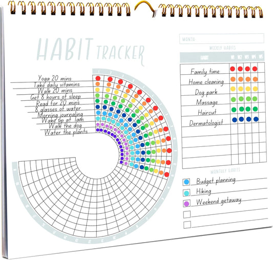 Habit Tracker Calendar – Undated Weekly & 12-Month Goal Journal