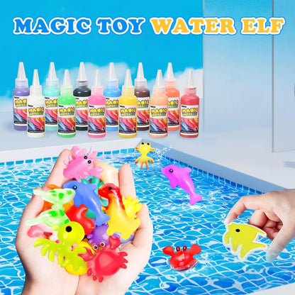 Kit Elfo Mágico de Água – Conjunto de Gel de Fada Aquática com 12 Géis Mágicos e 12 Moldes | Brinquedo STEM Macio DIY para Crianças