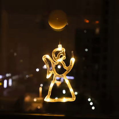 Luzes de Fada de Natal – Luzes Solares LED em Cortina de Estrelas e Luas