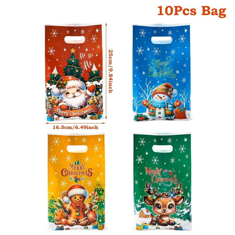 10/25/50pcs Christmas Gift Bags – Cute Santa Claus & Holiday Hand Bags