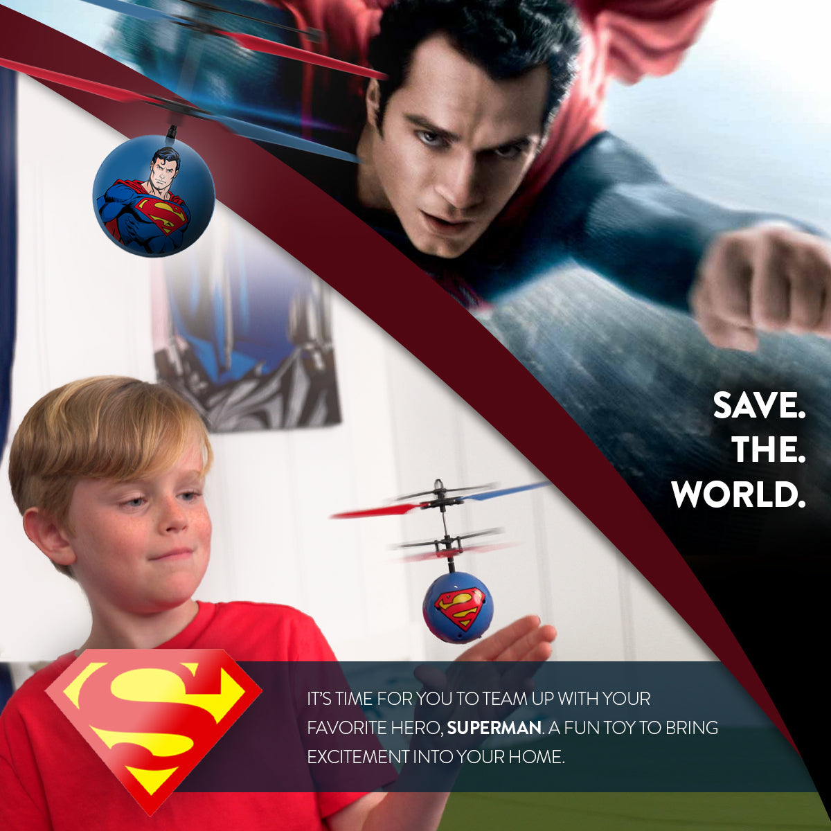 Helicóptero OVNI Bola Superman Liga de la Justicia DC